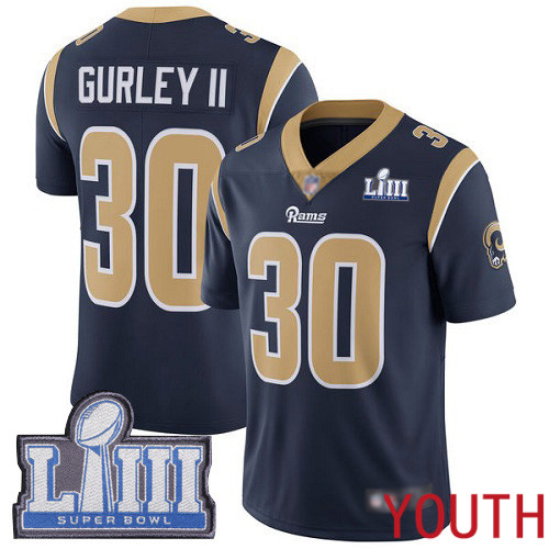 Los Angeles Rams Limited Navy Blue Youth Todd Gurley Home Jersey NFL Football #30 Super Bowl LIII Bound Vapor Untouchable->youth nfl jersey->Youth Jersey